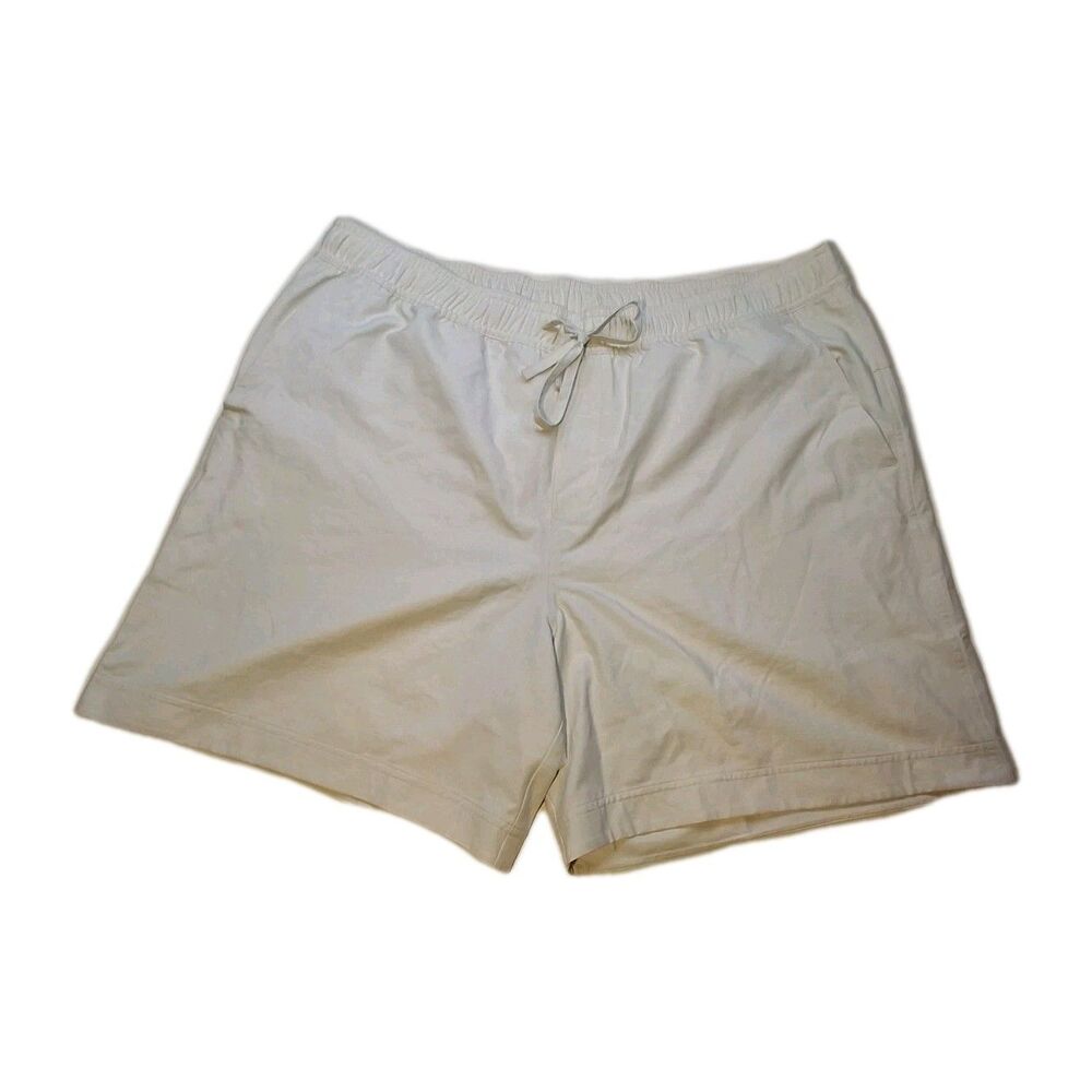 Lululemon Sz XXL LuluLinen Pull-On Shorts Light Ivory 7" Inseam Athleisure